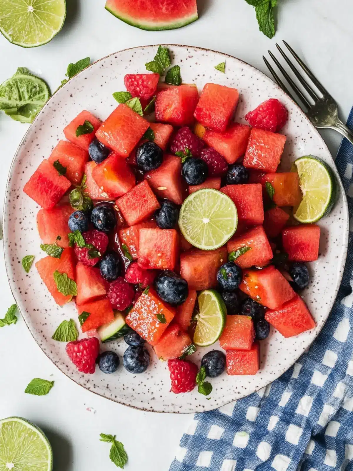 Refreshing Watermelon Fruit Salad with Honey Lime Dressing 4 Watermelon Fruit Salad with Honey Lime Dressing