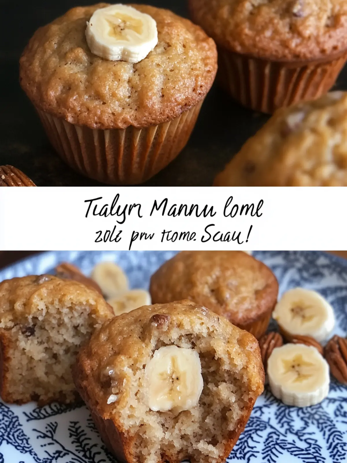 Traditional Banana Nut Muffins from Scratch