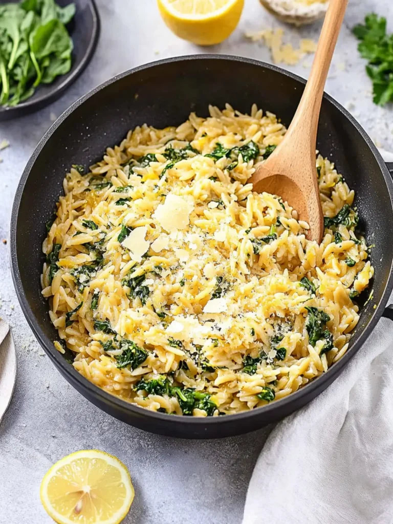 Zesty Cheesy Lemon Spinach Orzo Ready in Just 30 Minutes 4 Cheesy Lemon Spinach Orzo