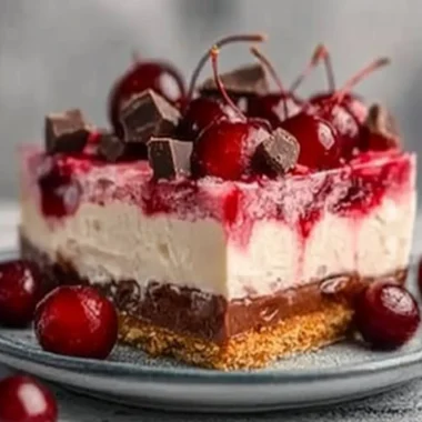 Iced chocolate and cherry trifle