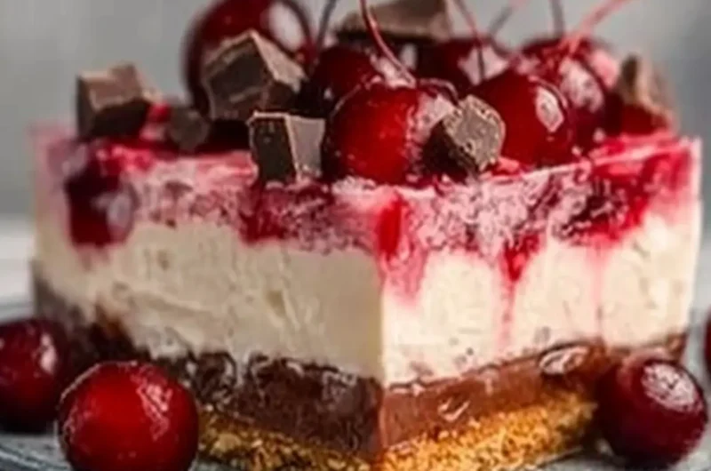 Iced chocolate and cherry trifle