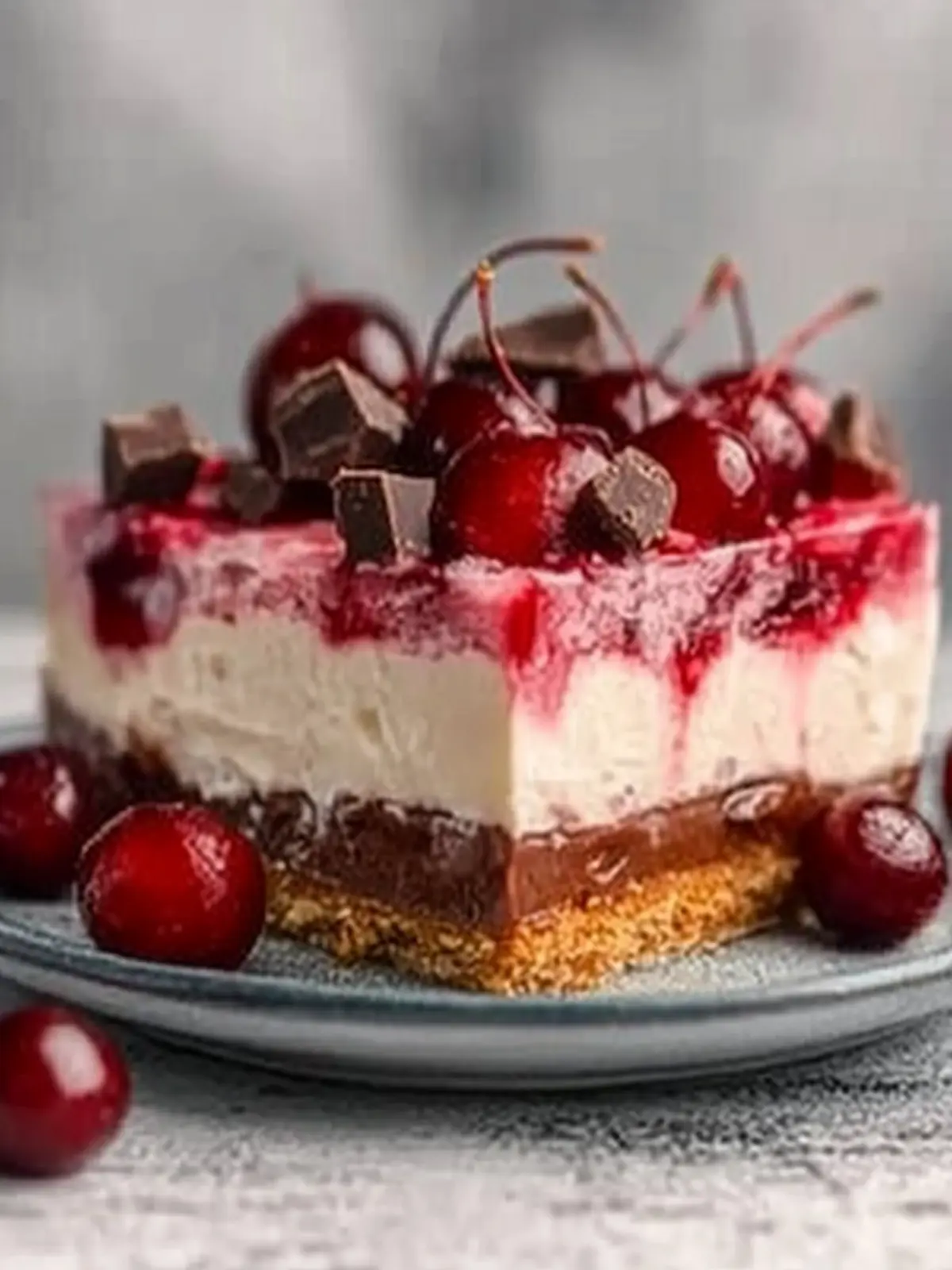 Iced chocolate and cherry trifle