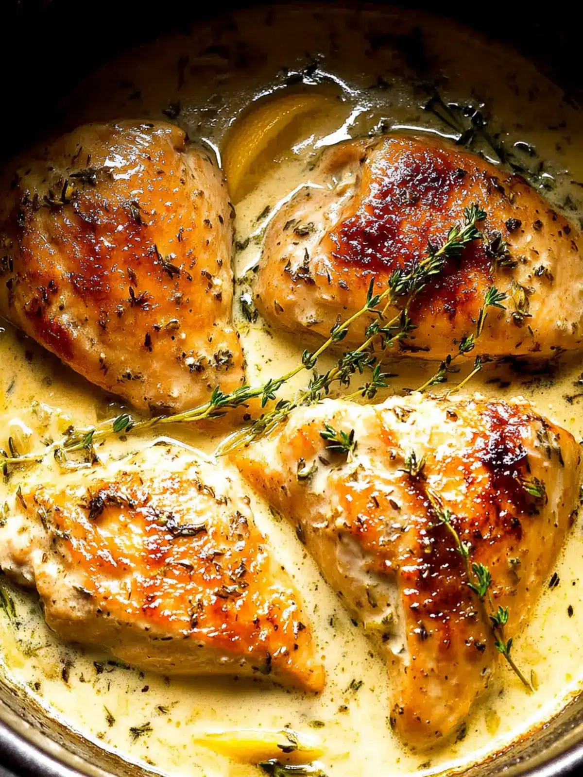 Slow-Cooker Creamy Lemon Herb Chicken