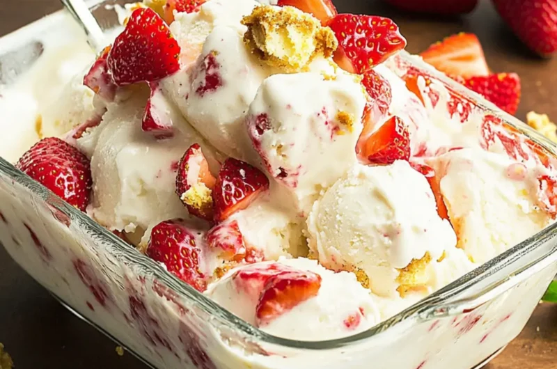 Strawberry Shortcake No-Churn Ice Cream