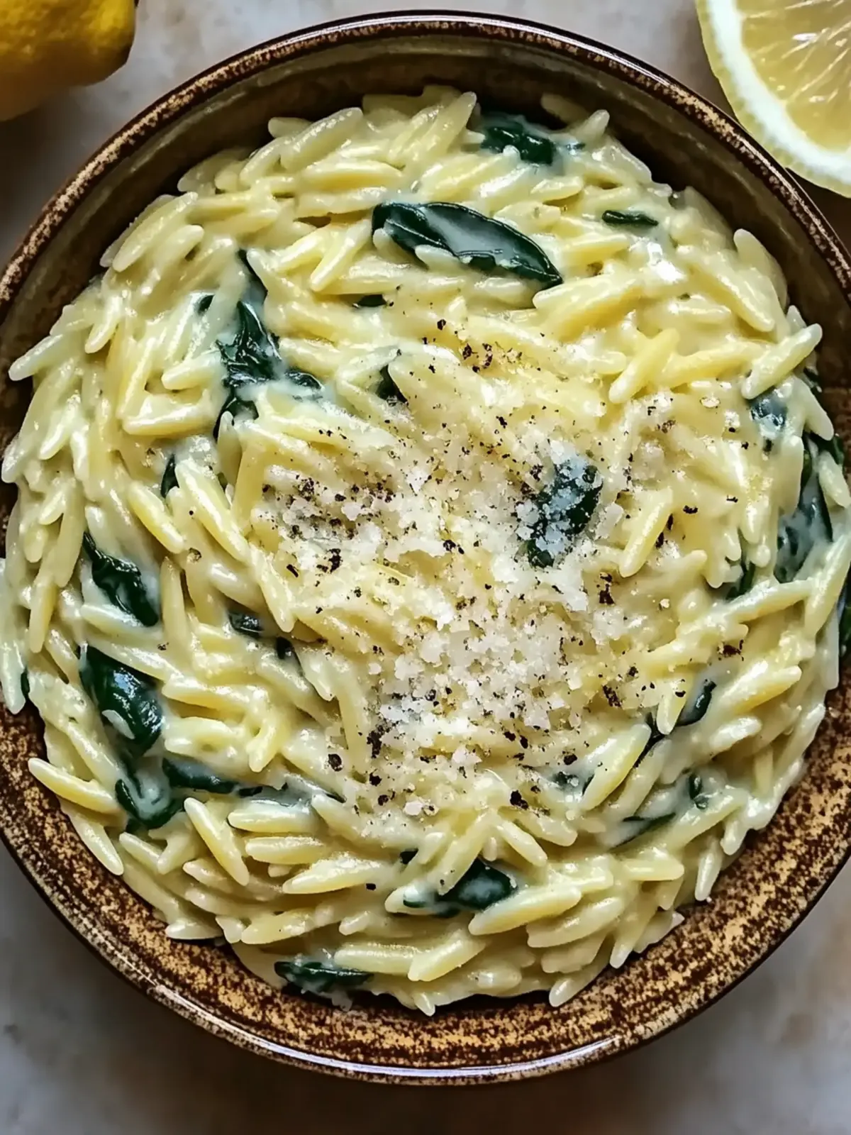Creamy Lemon Orzo with Spinach and Parmesan for Quick Comfort 4 Creamy Lemon Orzo with Spinach and Parmesan