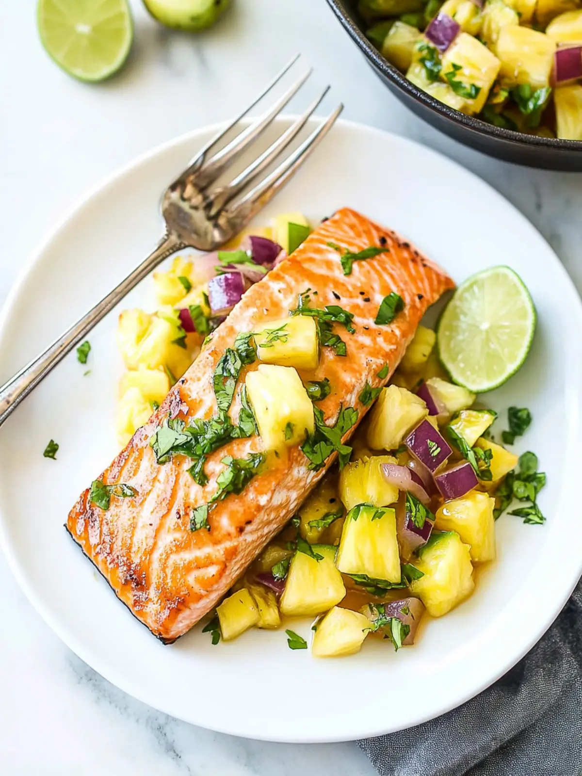 Pineapple Glazed Salmon with Zesty Avocado Salsa Delight 5 Pineapple Glazed Salmon