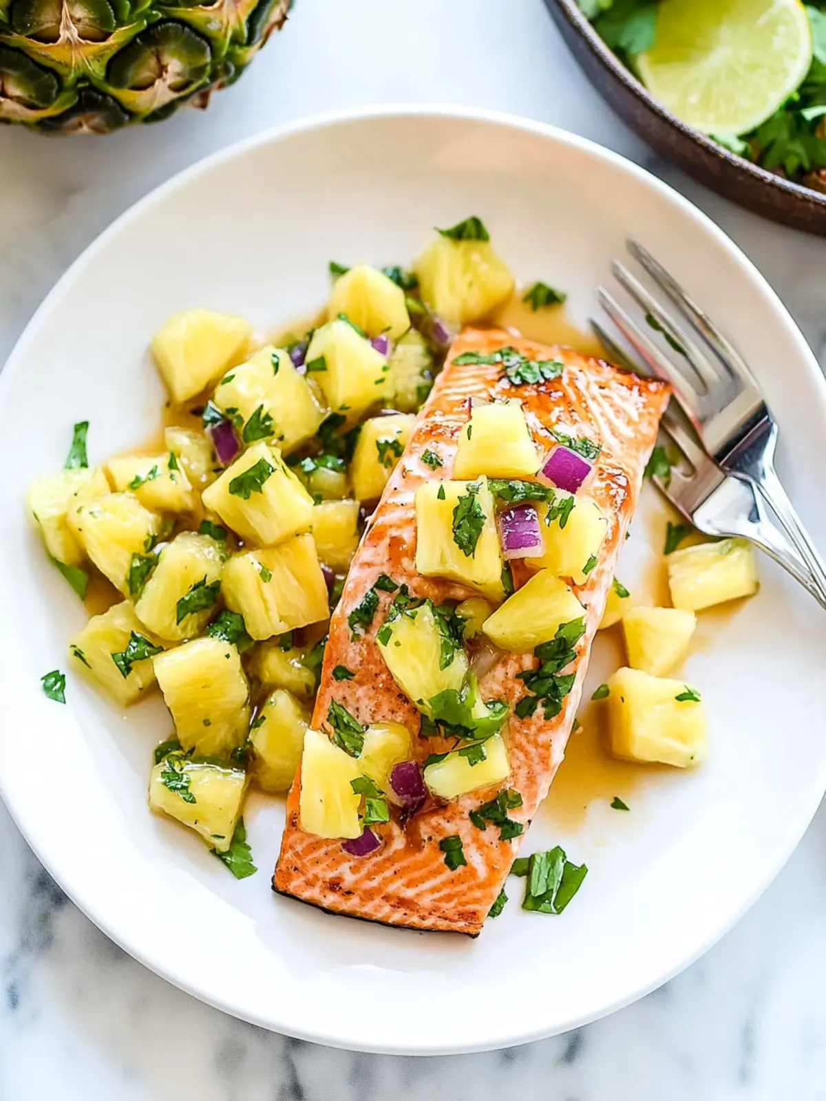 Pineapple Glazed Salmon with Zesty Avocado Salsa Delight 4 Pineapple Glazed Salmon