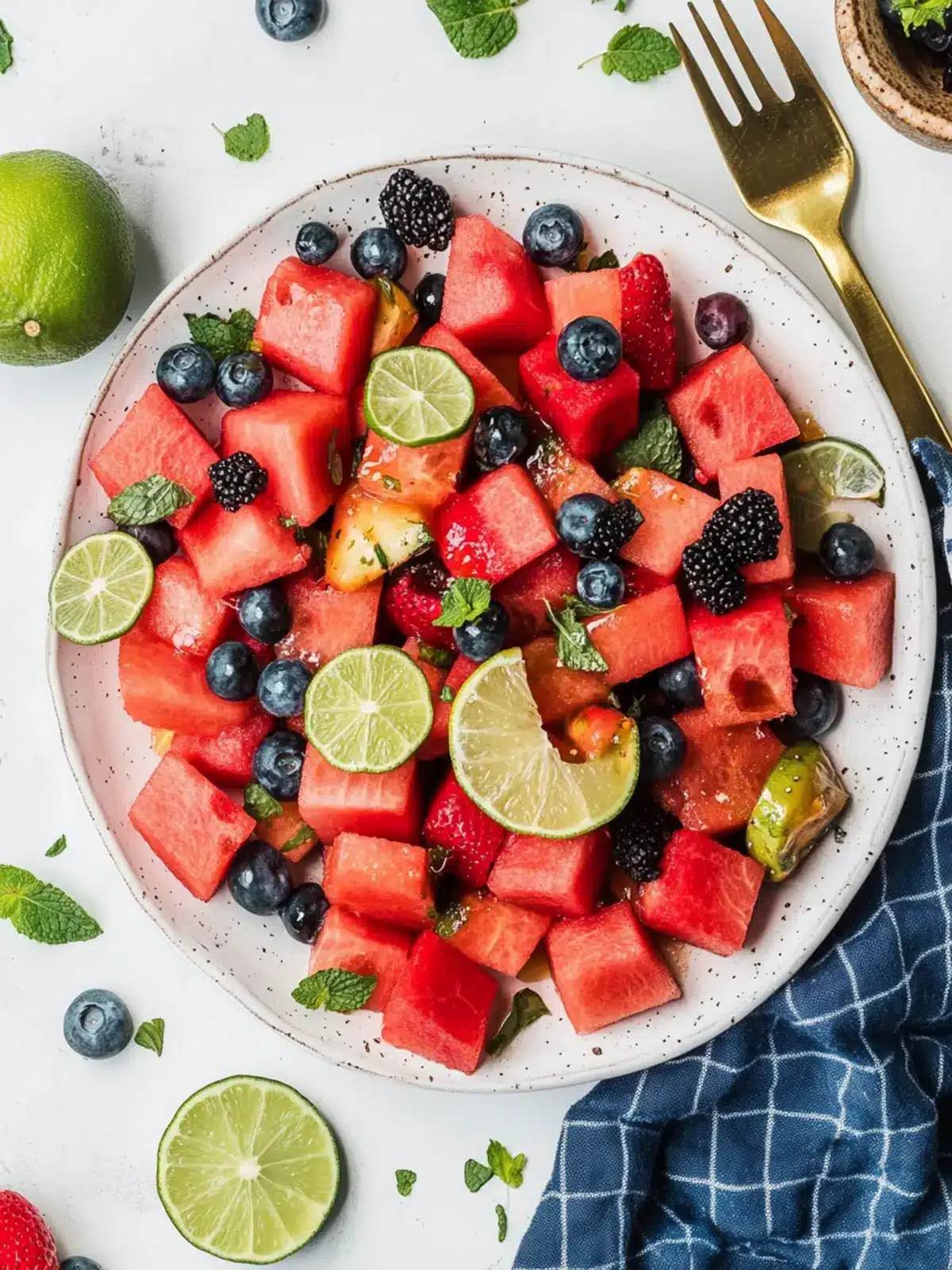 Refreshing Watermelon Fruit Salad with Honey Lime Dressing 2 Watermelon Fruit Salad with Honey Lime Dressing