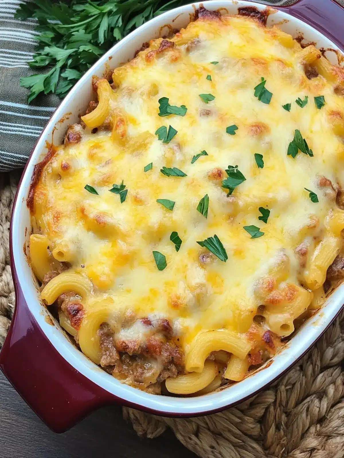 Homemade Beefaroni Casserole With Cheese