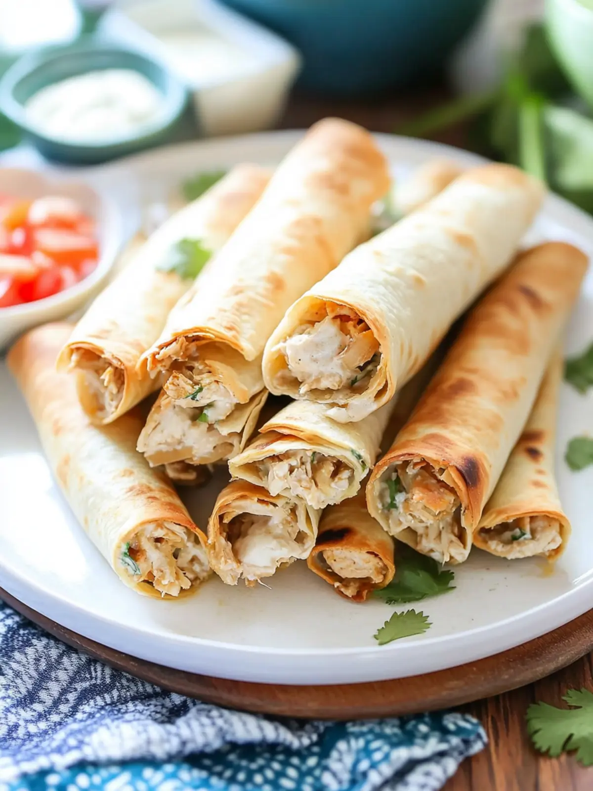 Baked Creamy Chicken Taquitos