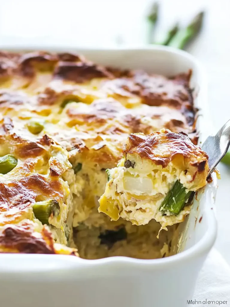 Breakfast Casserole with Leeks and Asparagus