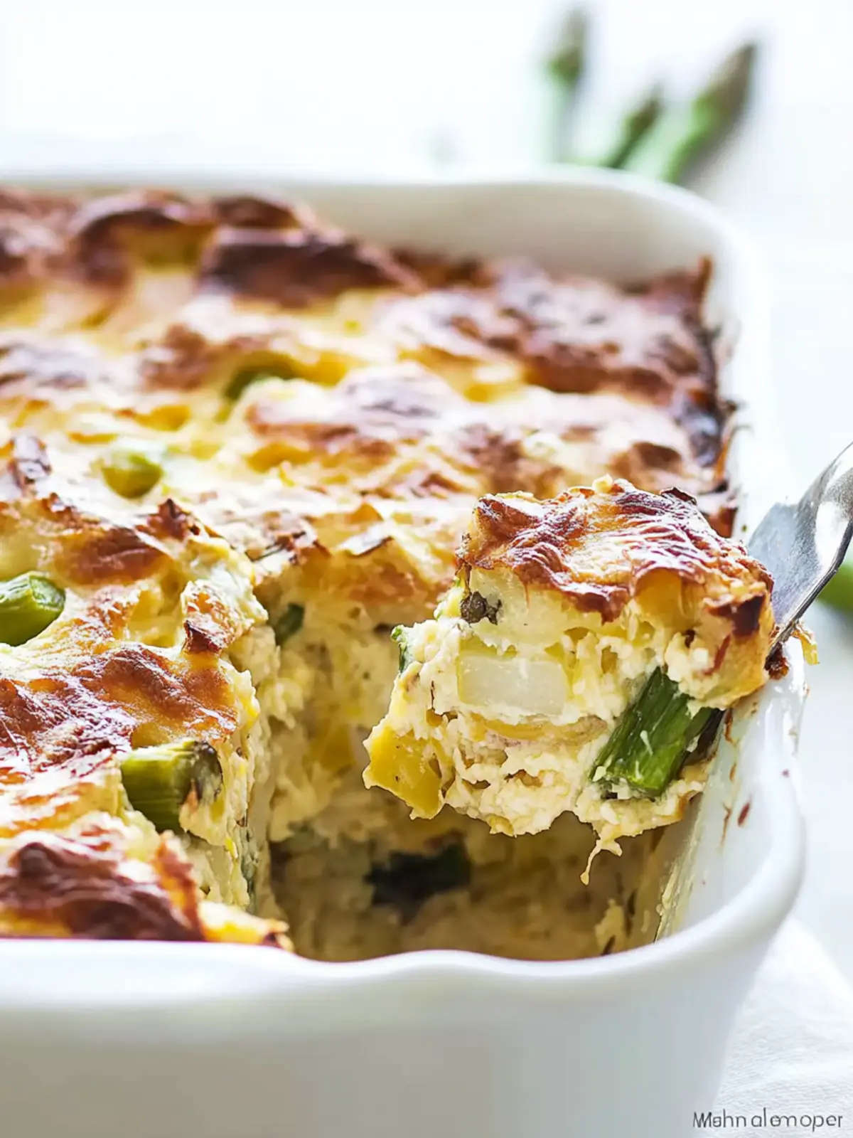 Breakfast Casserole with Leeks and Asparagus