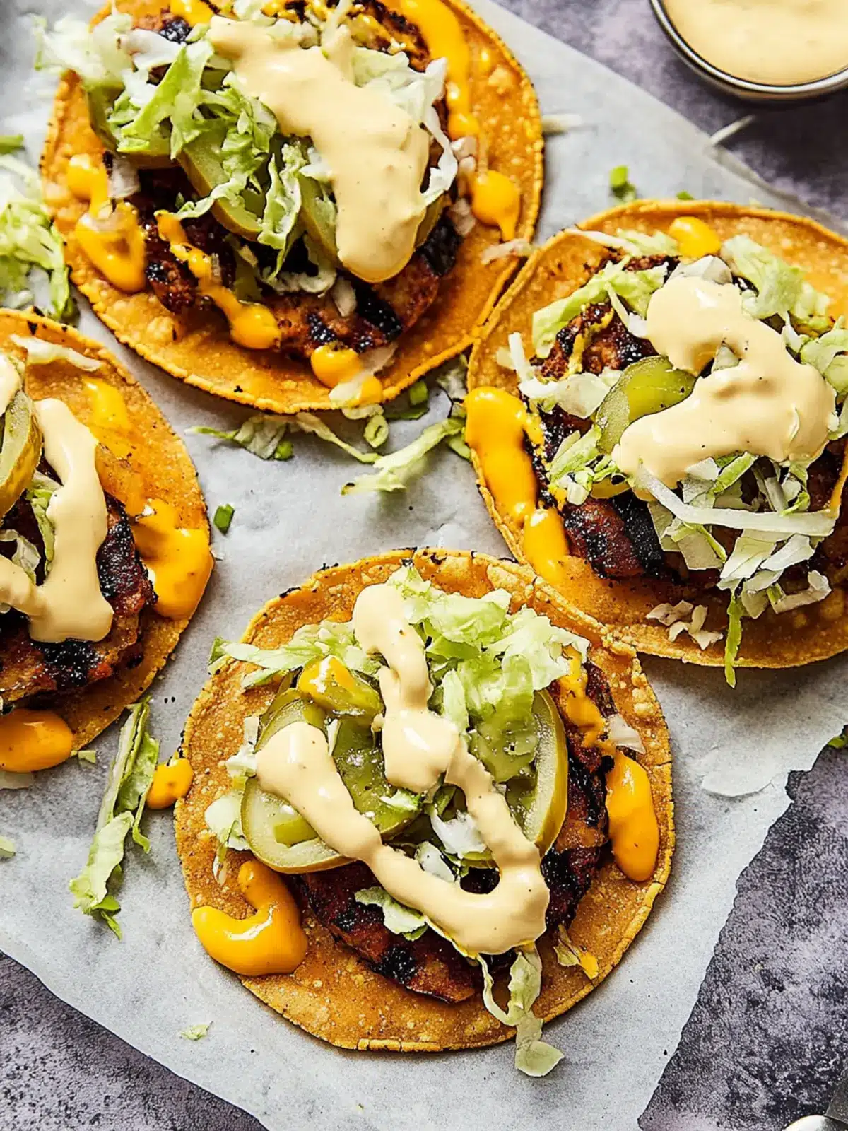 Savory Smash Burger Tacos: Quick, Fun, and Flavor-Packed! 2 Smash Burger Tacos