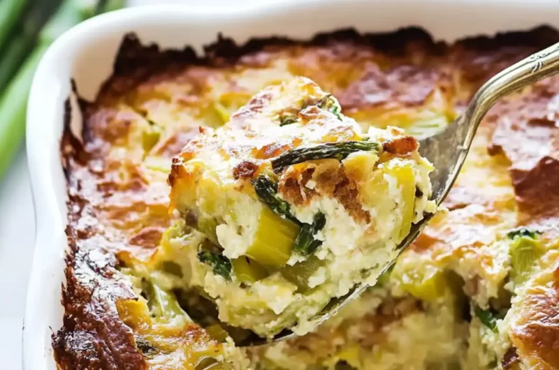 Breakfast Casserole with Leeks and Asparagus