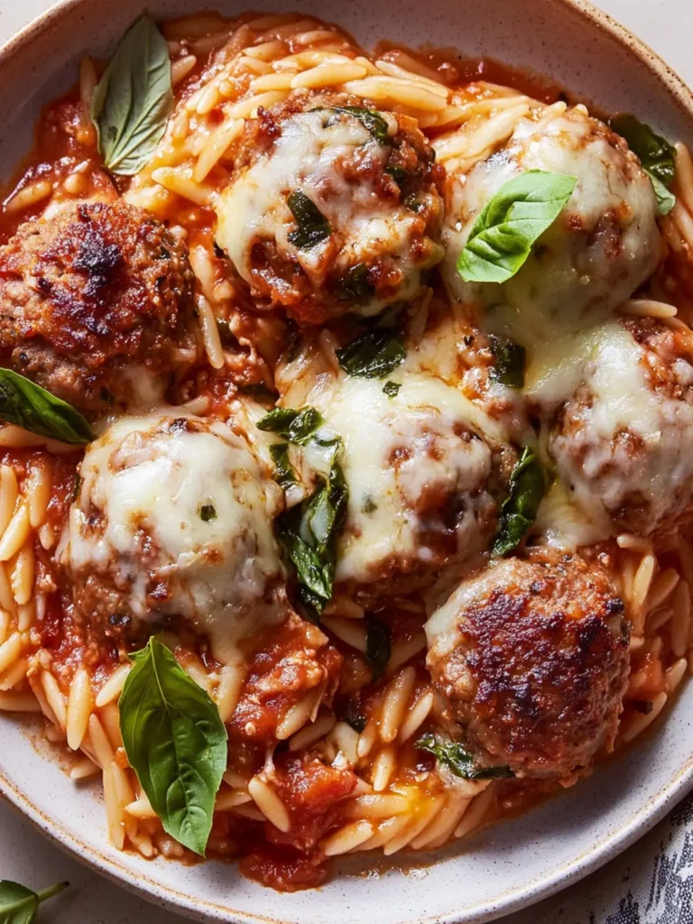 One-Pot Meatball Parm Orzo for Quick Family Dinners 3 Meatball Parm Orzo