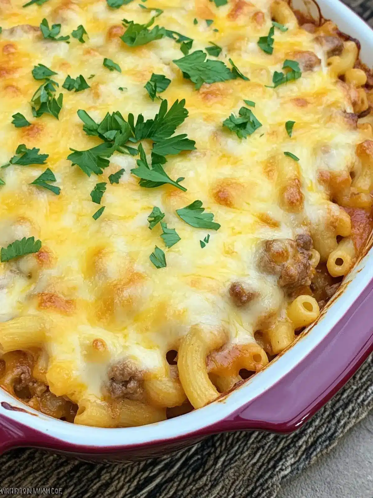 Homemade Beefaroni Casserole With Cheese