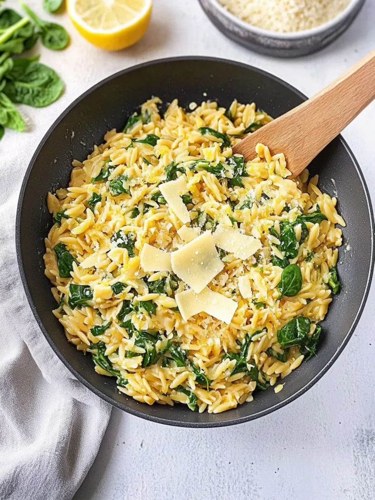 Zesty Cheesy Lemon Spinach Orzo Ready in Just 30 Minutes 3 Cheesy Lemon Spinach Orzo