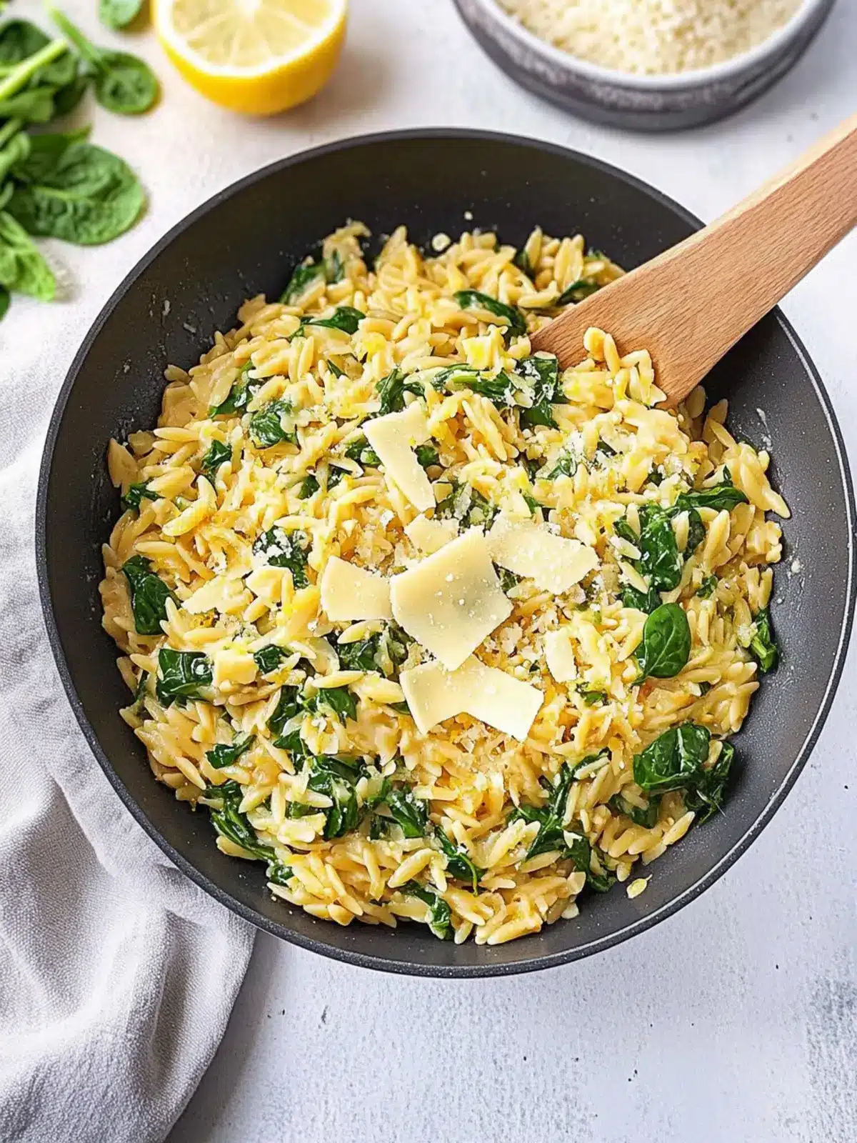 Zesty Cheesy Lemon Spinach Orzo Ready in Just 30 Minutes 3 Cheesy Lemon Spinach Orzo