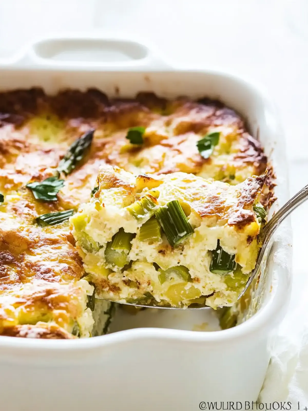 Breakfast Casserole with Leeks and Asparagus