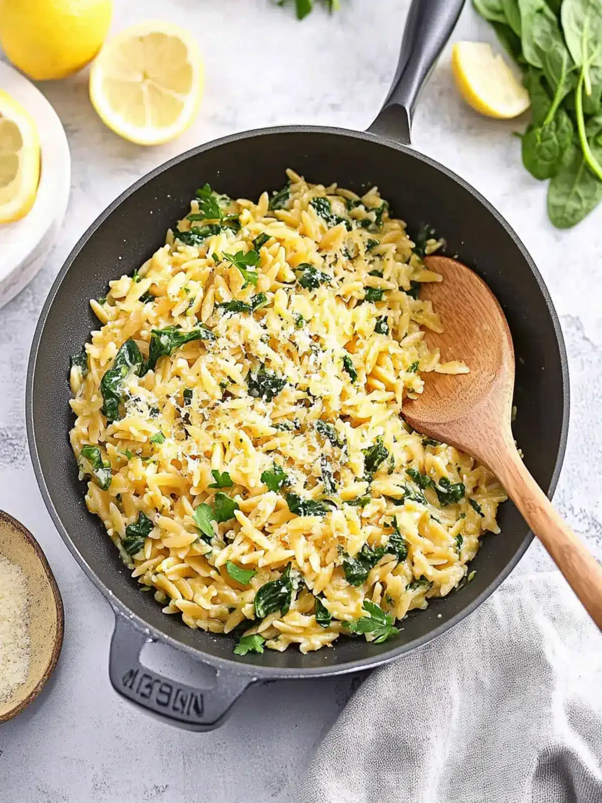 Zesty Cheesy Lemon Spinach Orzo Ready in Just 30 Minutes 2 Cheesy Lemon Spinach Orzo