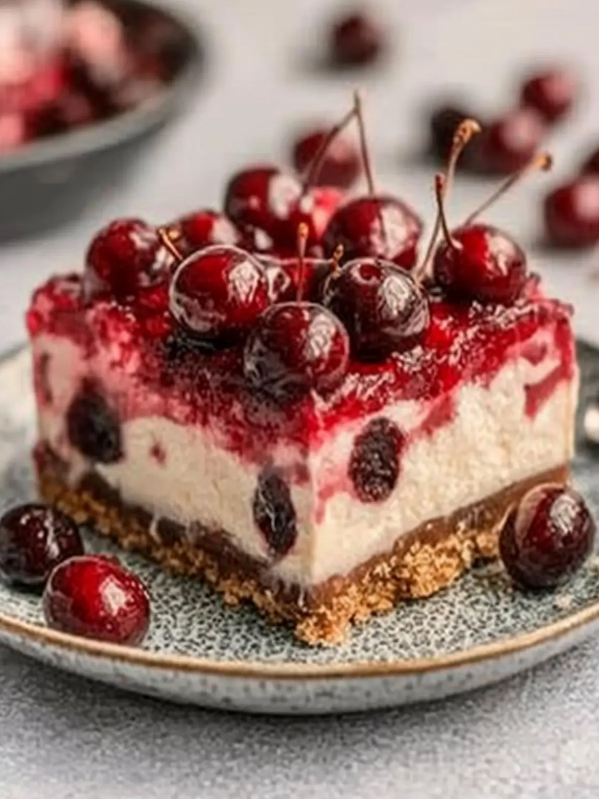 Iced chocolate and cherry trifle