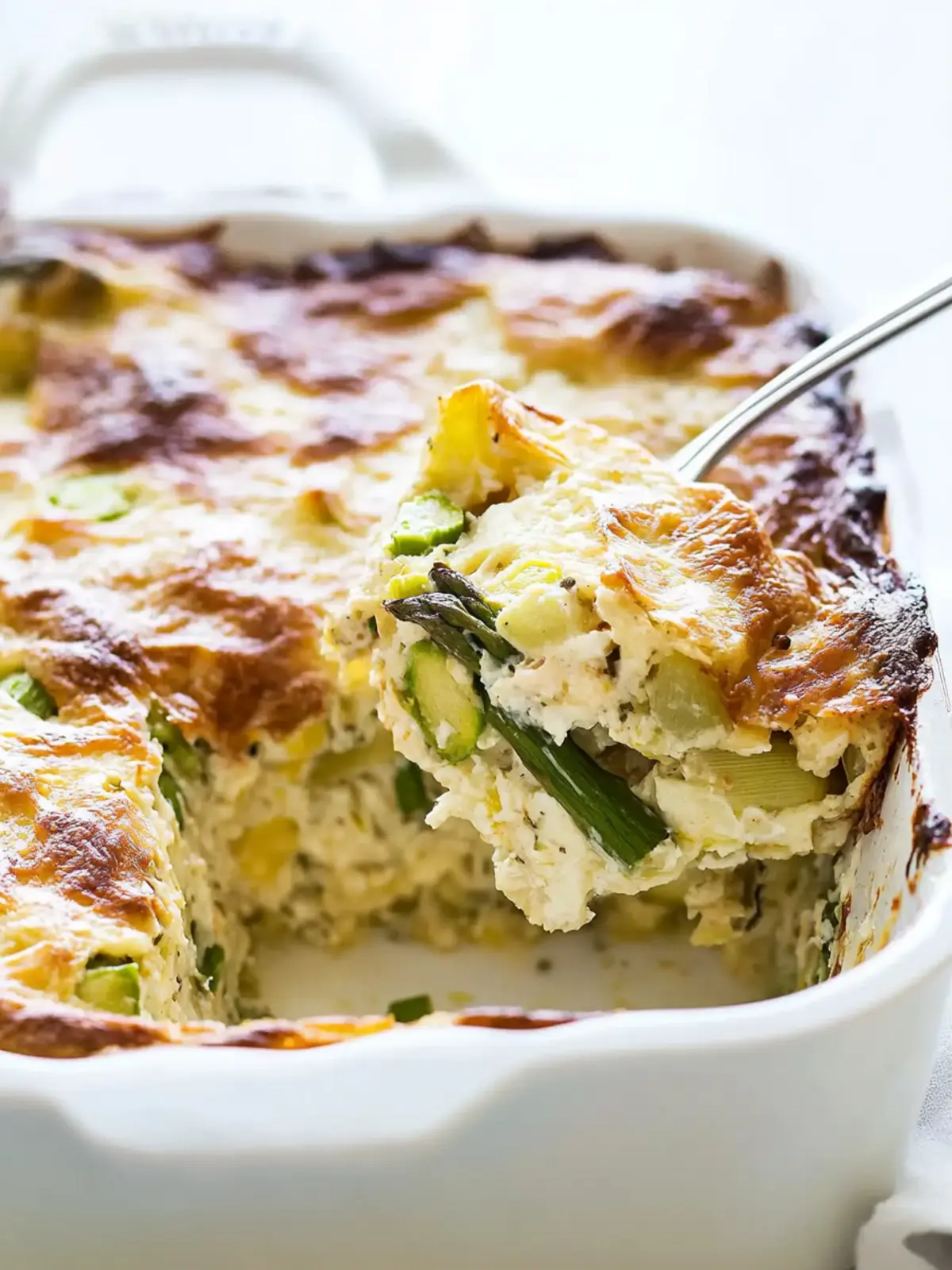 Breakfast Casserole with Leeks and Asparagus