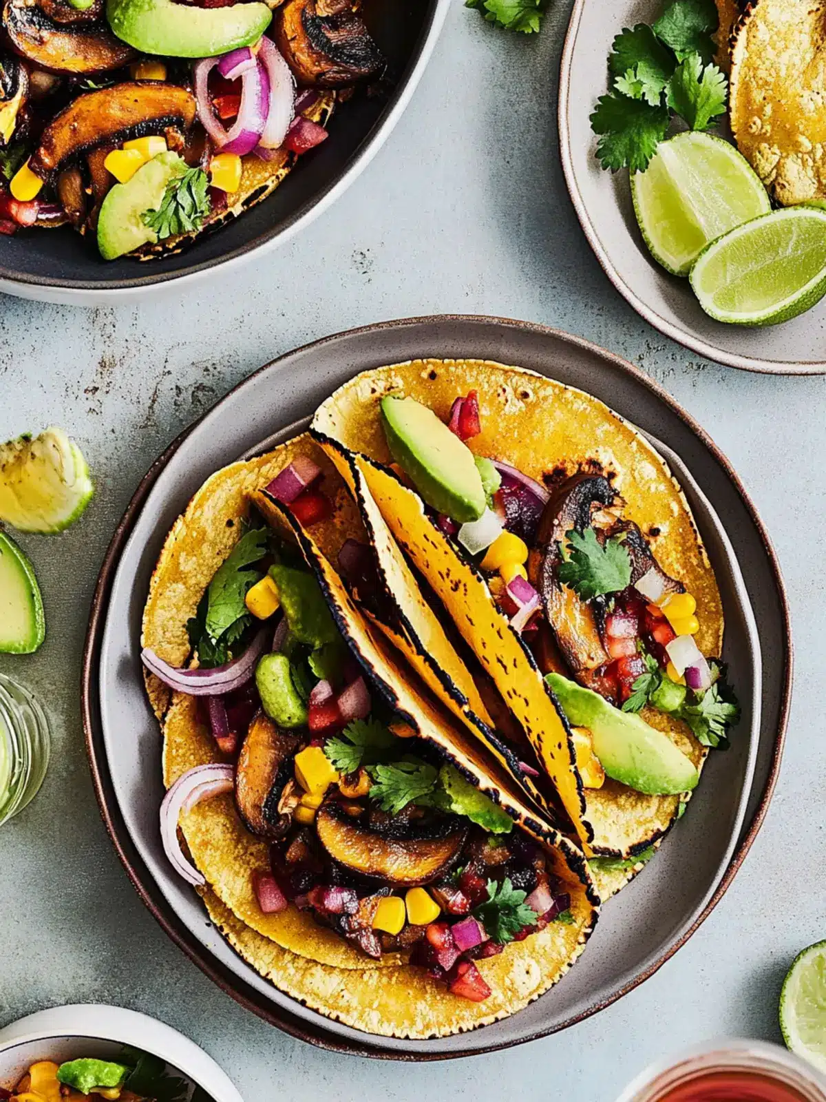 Savory Mushroom Tacos with Creamy Avocado Salsa Delight 5 Mushroom Tacos