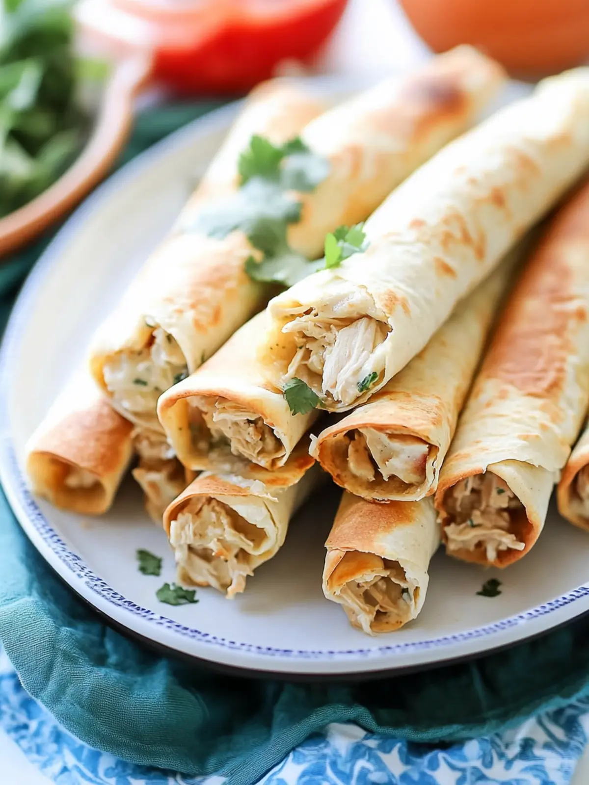 Baked Creamy Chicken Taquitos