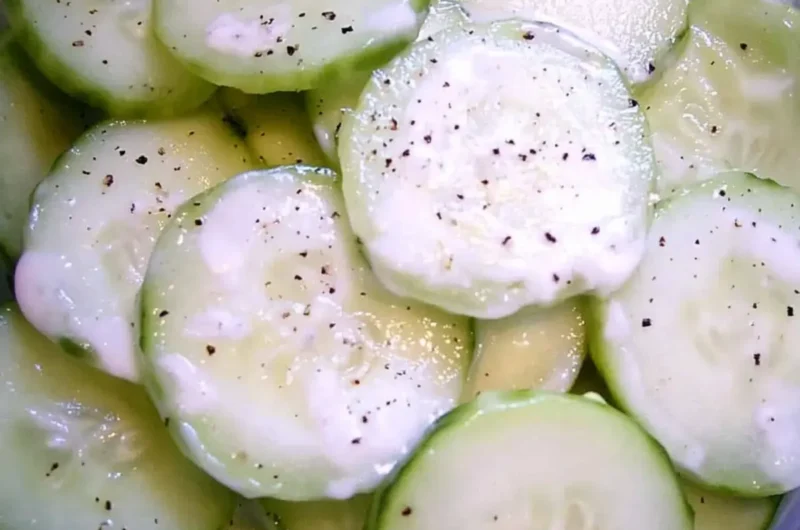 Quick Sour Cream Cucumbers