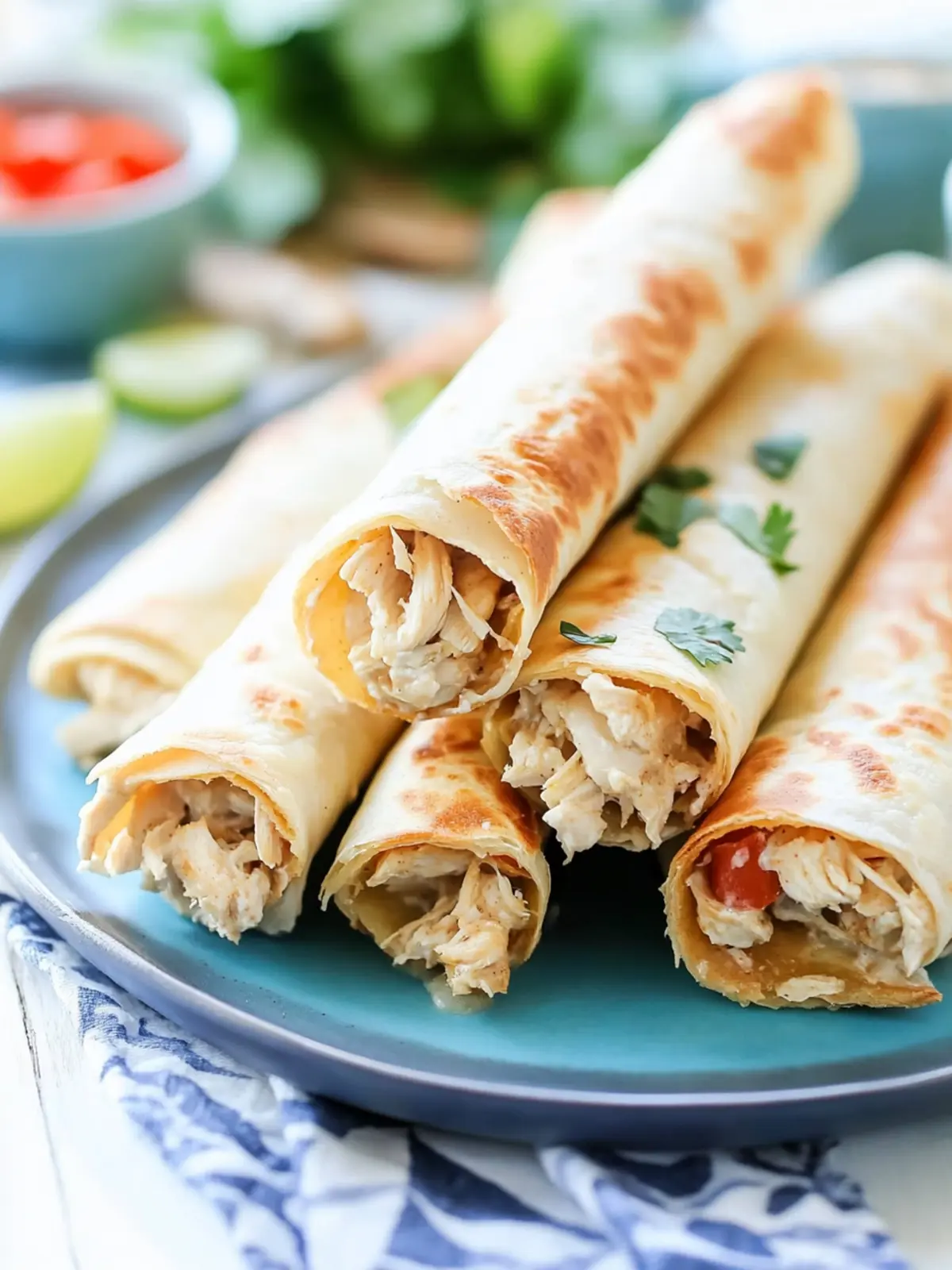Baked Creamy Chicken Taquitos