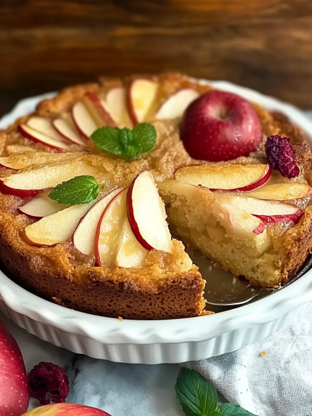 French-Style Apple Rhubarb Cake