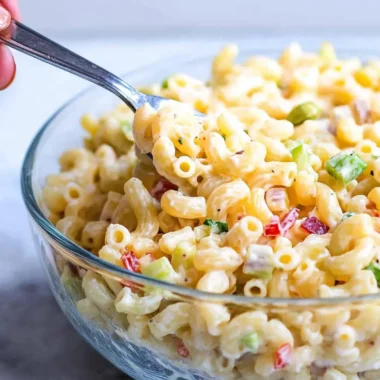 Creamy Macaroni Pasta Salad with Fresh Veggies for Summer Fun 9 Creamy Macaroni Pasta Salad