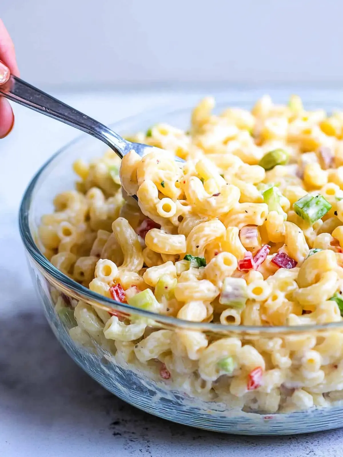 Creamy Macaroni Pasta Salad with Fresh Veggies for Summer Fun 5 Creamy Macaroni Pasta Salad