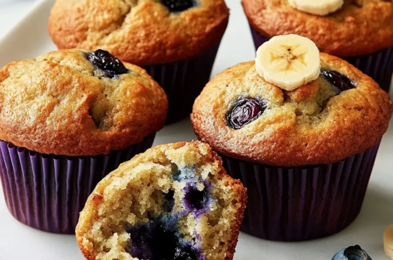 Air Fryer Banana Blueberry Muffins