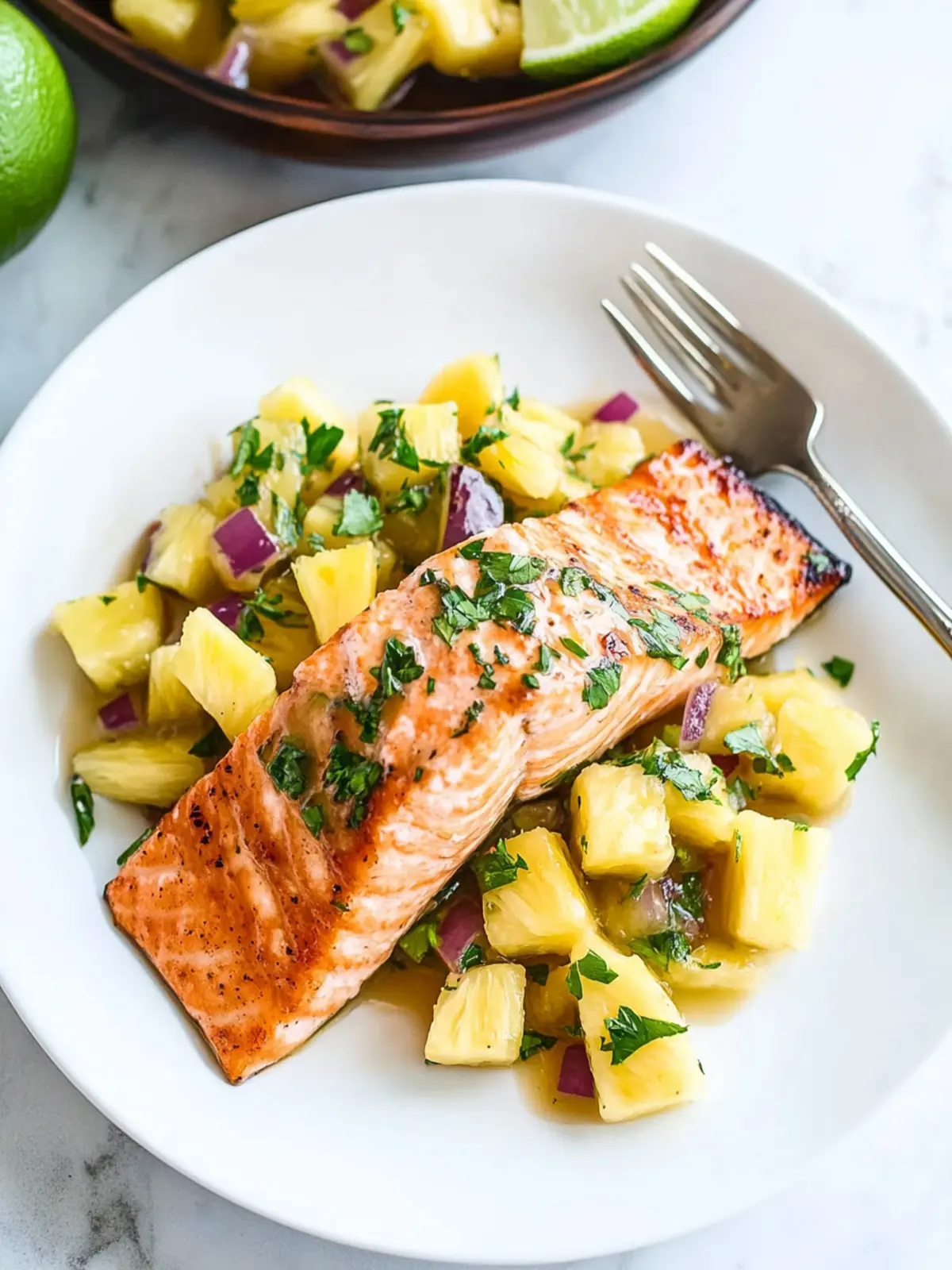Pineapple Glazed Salmon with Zesty Avocado Salsa Delight 3 Pineapple Glazed Salmon
