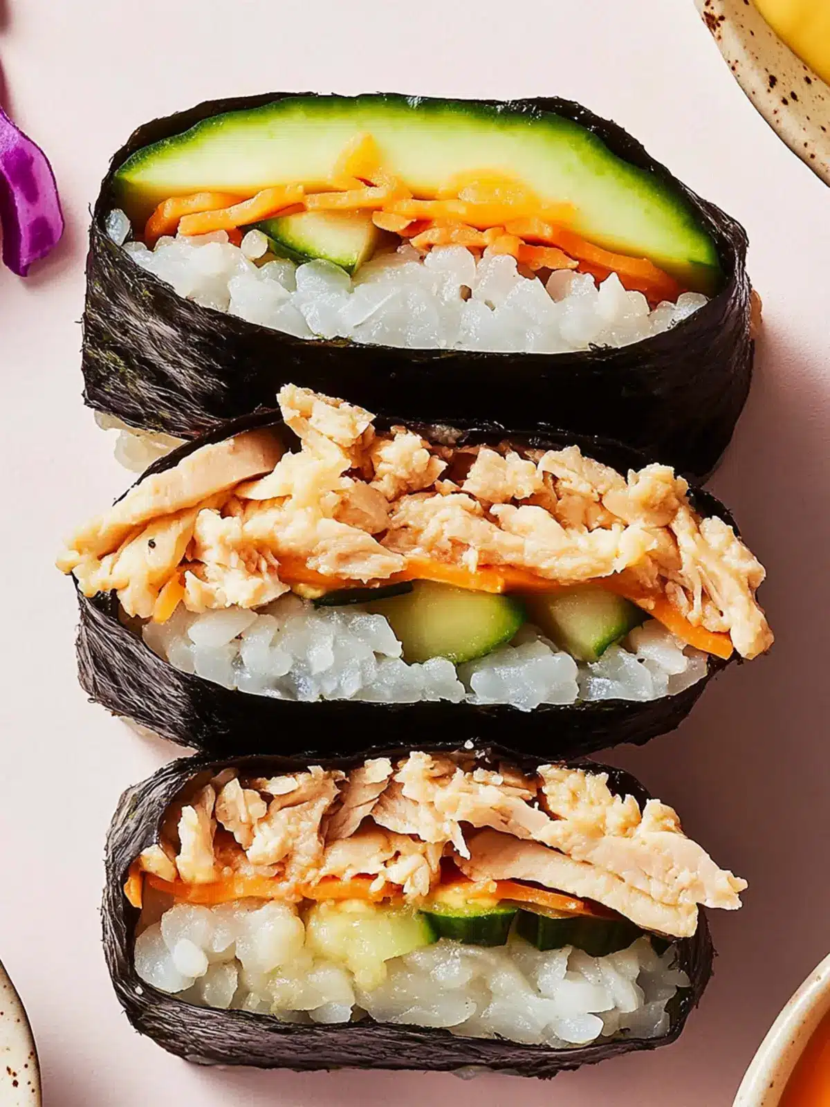 Irresistible Sushi Sandwiches (Onigirazu) for Quick Lunch Bliss 3 Sushi Sandwiches (Onigirazu)