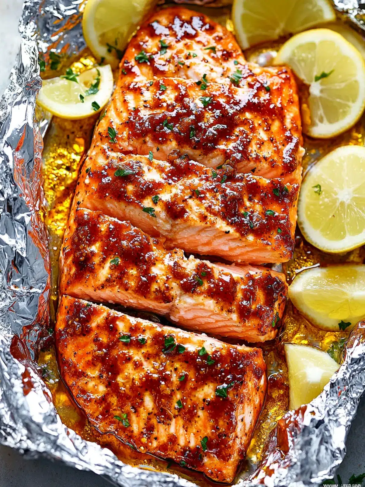 Honey Mustard Salmon In Foil