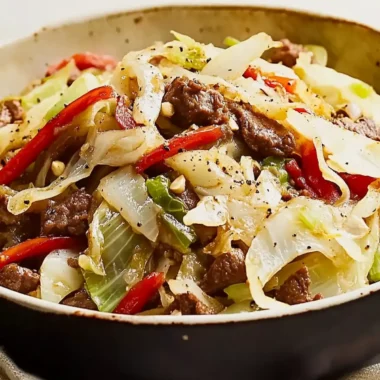 Black Pepper Beef and Cabbage Stir Fry