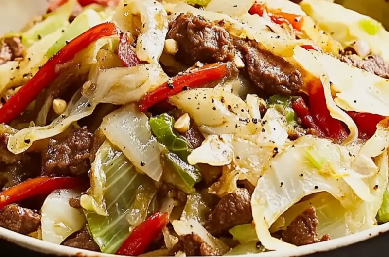 Black Pepper Beef and Cabbage Stir Fry