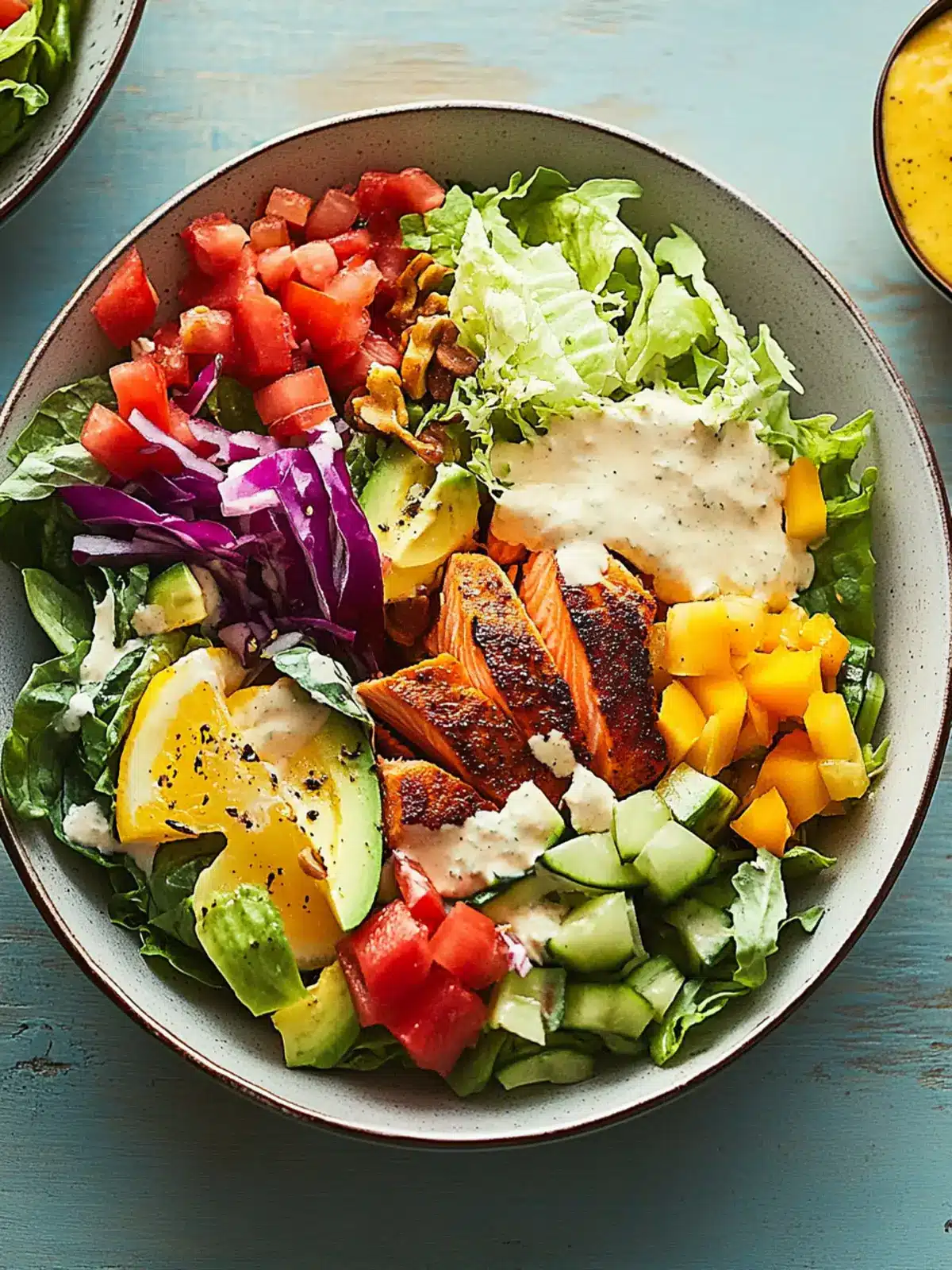 Caribbean Cobb Salad With Salmon: A Flavorful Paradise Bowl 2 Caribbean Cobb Salad With Salmon