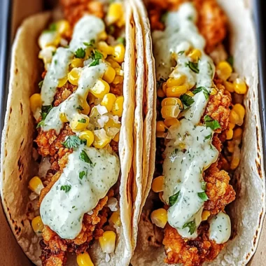 Ultimate Fried Chicken Street Corn Tacos with Zesty Ranch