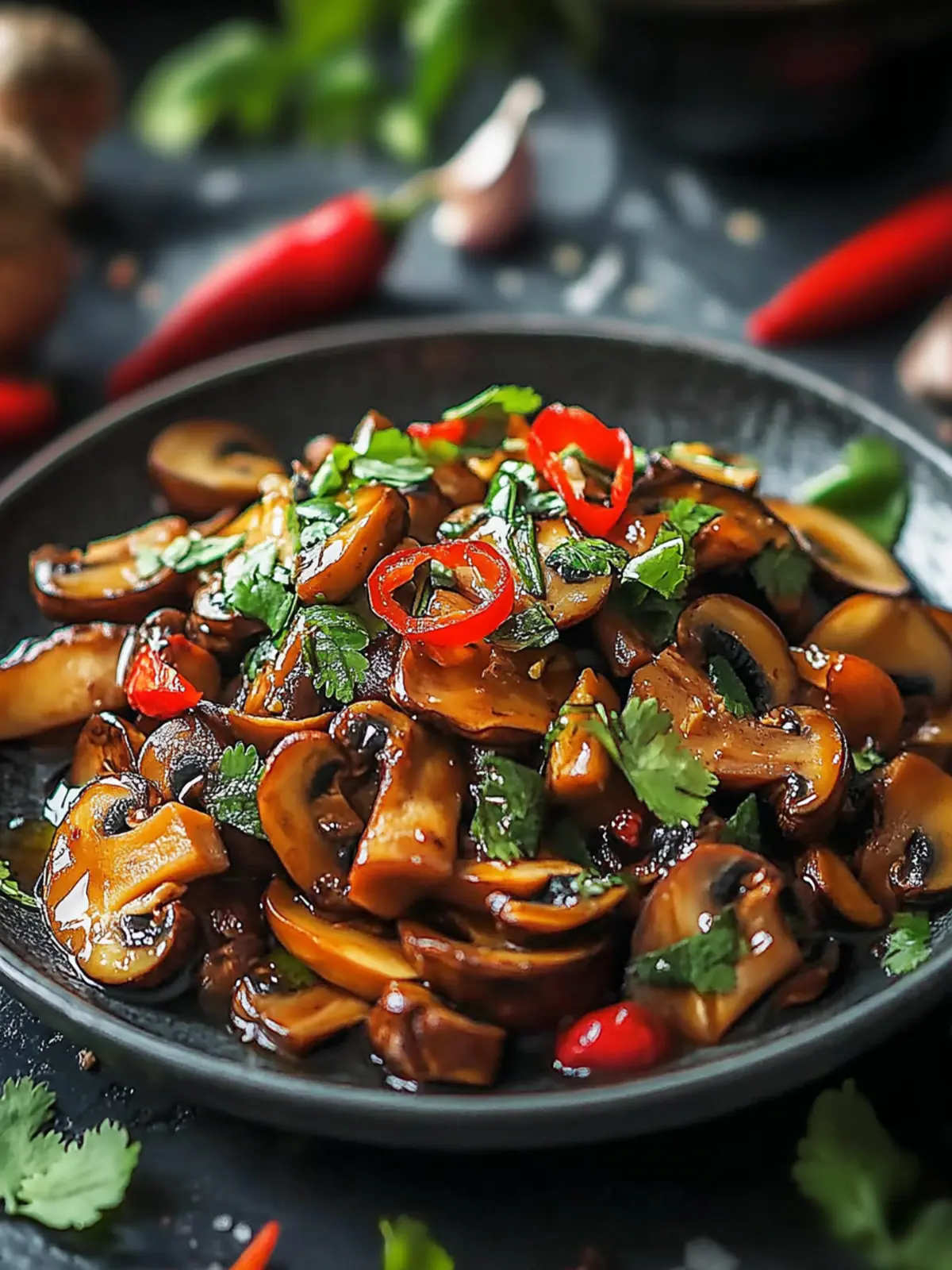 Spicy Indo-Chinese Chilli Mushroom Delight