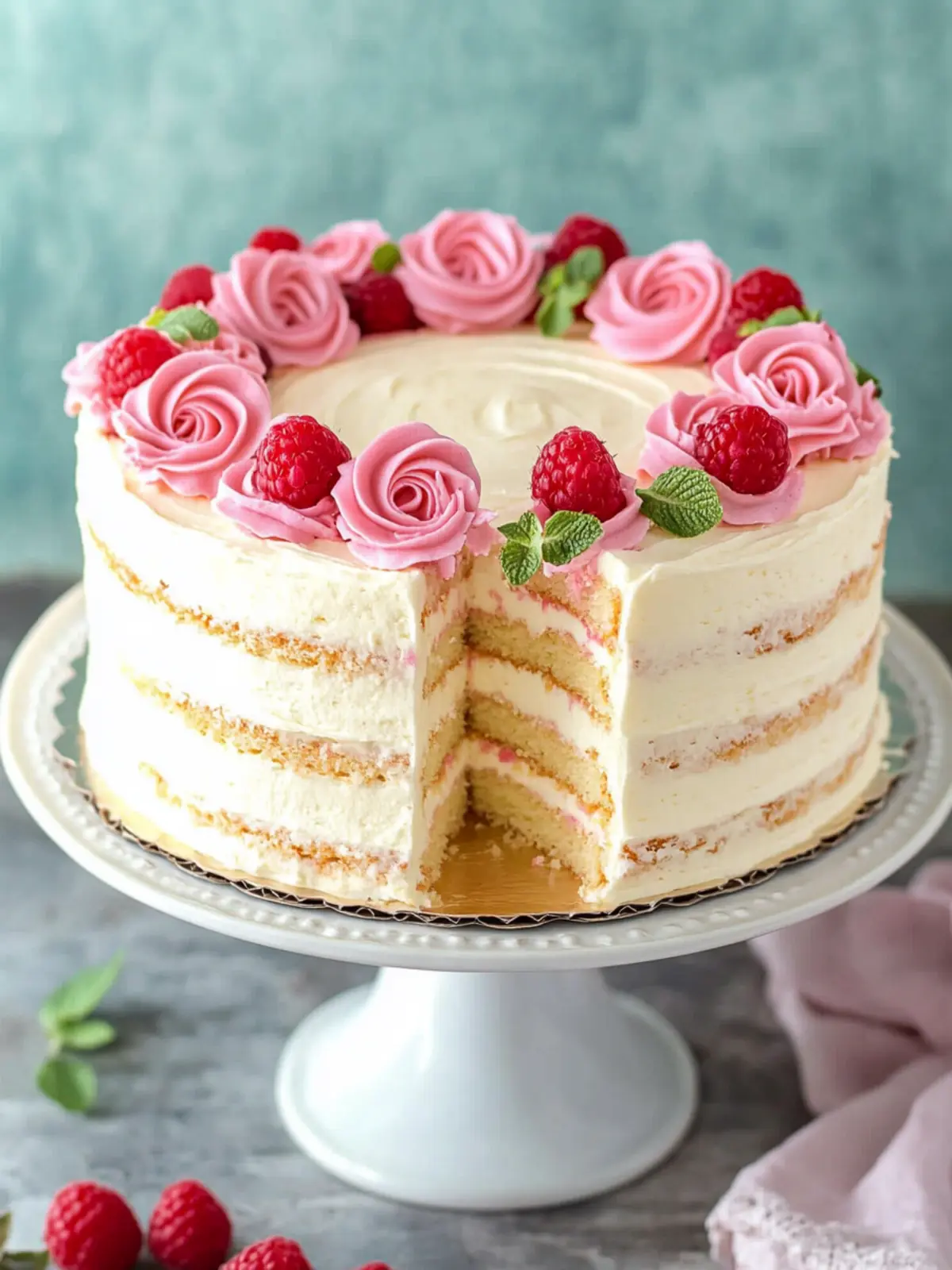 Heavenly Raspberry Almond Layer Cake to Impress Your Guests 4 Raspberry Almond Layer Cake
