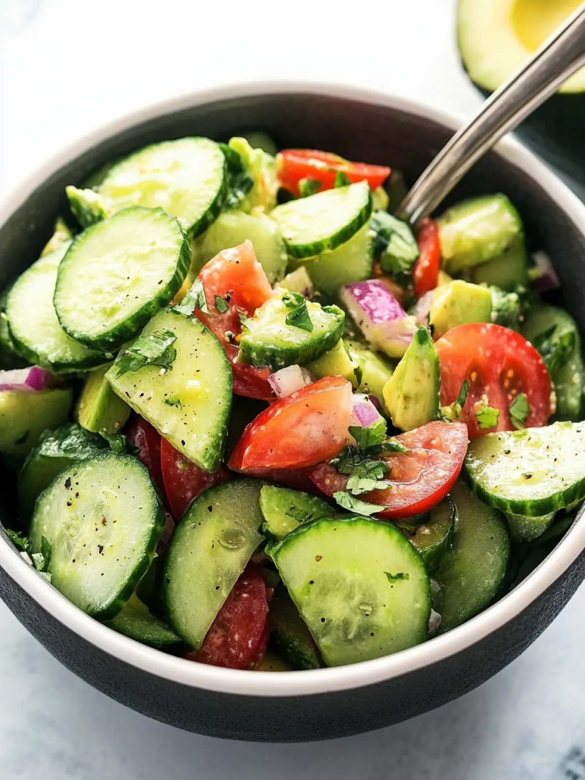 Zesty Cucumber Avocado Salad That Will Wow Your Summer Guests 4 Cucumber Avocado Salad
