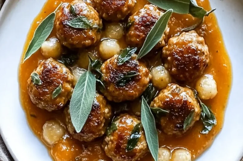 Turkey Meatballs in Pumpkin Sage Sauce for Cozy Fall Nights