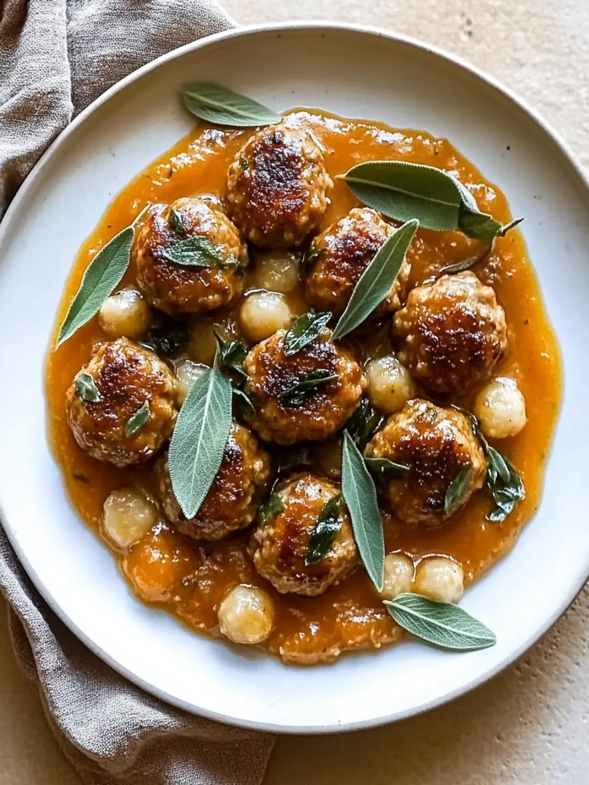 Turkey Meatballs in Pumpkin Sage Sauce for Cozy Fall Nights