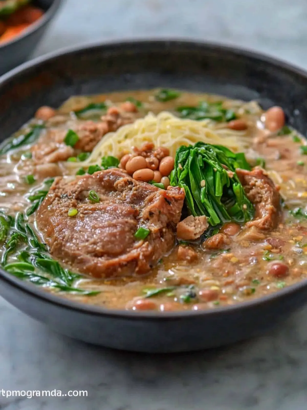 Pork Hock and Mung Beans with Vermicelli (Ginisang Monggo with Pata at Sotanghon)