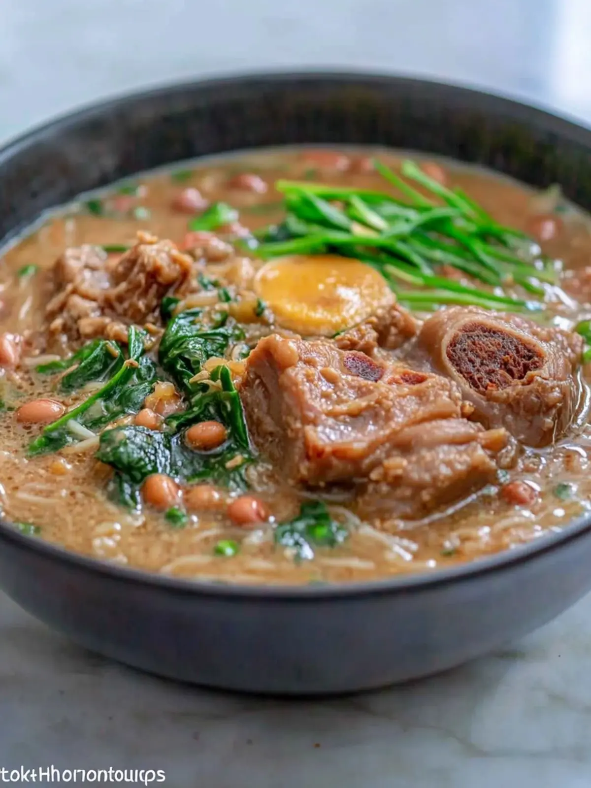 Pork Hock and Mung Beans with Vermicelli (Ginisang Monggo with Pata at Sotanghon)