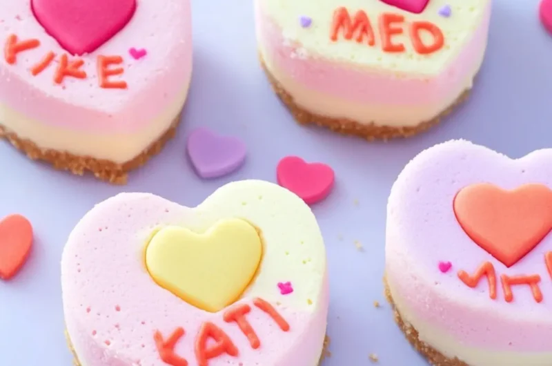 Conversation Heart Cheesecakes