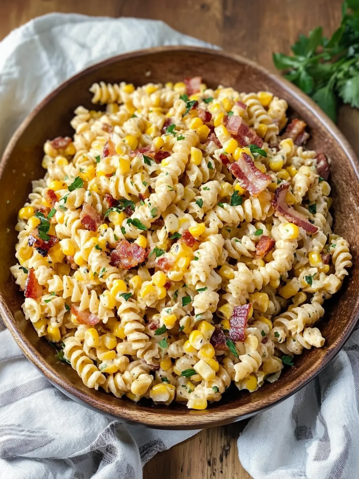 Crack Corn Pasta Salad with Bacon